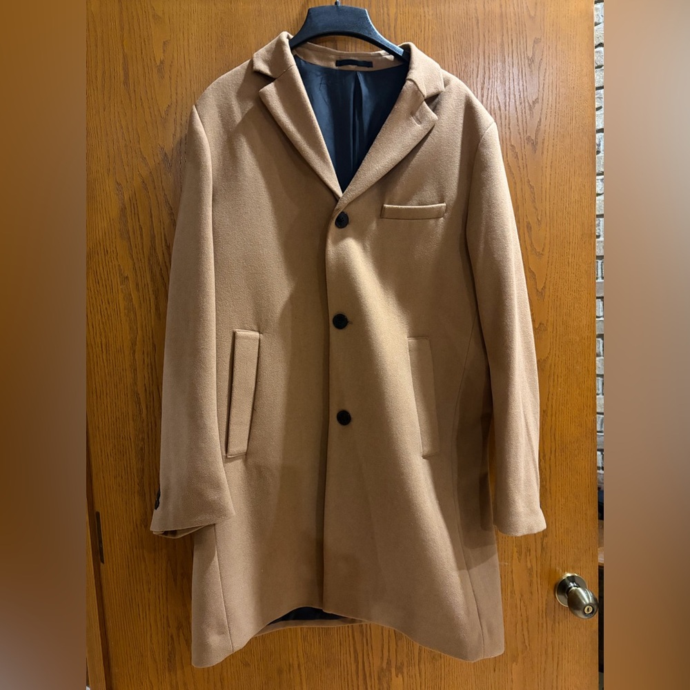 Men's camel wool coat xl 46